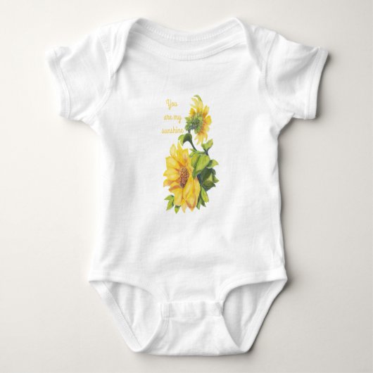 U bent mijn Sunshine Quote Zonnebloem kunst Romper (Voorkant)