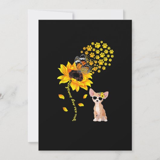 U bent mijn Sunshine Sunflower Chihuahua Mannen Vr Aankondiging (Voorkant)