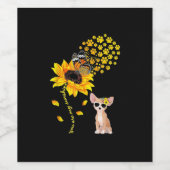 U bent mijn Sunshine Sunflower Chihuahua Mannen Vr Wijn Etiket (Enkel label)