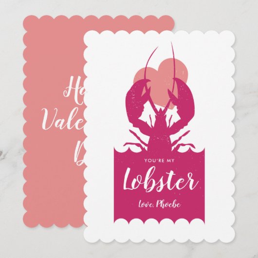 U bent Mijn Valentijn roze Kaart (Voorkant / Achterkant)