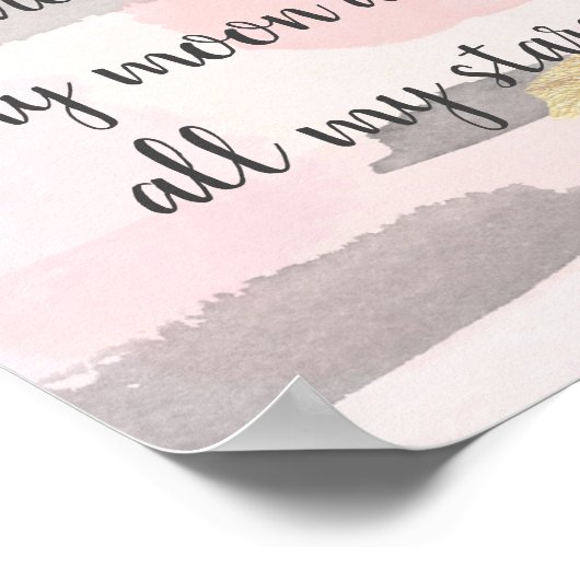 U BENT MIJN ZON - Roze Gold Quote Poster (Hoek)