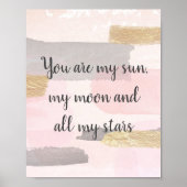 U BENT MIJN ZON - Roze Gold Quote Poster (Voorkant)