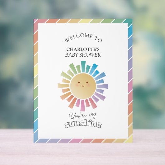 U bent mijn zonneschijn Baby shower welkom Acryl Bord (Neutraal)