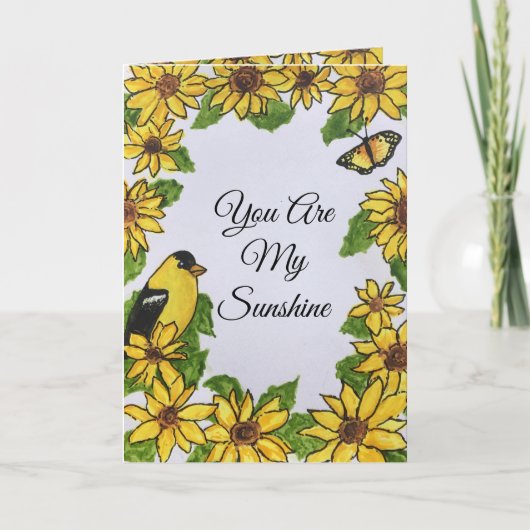 U bent mijn zonneschijn Dank u vrolijke Kaart (Voorkant)