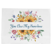 U bent mijn zonneschijn en zonnebloem citaat groot cadeauzakje (Achterkant)