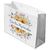 U bent mijn zonneschijn en zonnebloem citaat groot cadeauzakje (Achterkant Gekanteld)