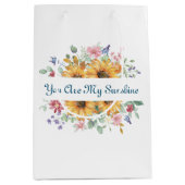 U bent mijn zonneschijn en zonnebloem citaat medium cadeauzakje (Voorkant)