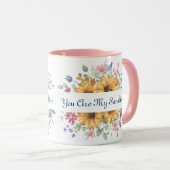 U bent mijn zonneschijn en zonnebloem citaat mok (Voorkant rechts)