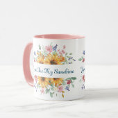 U bent mijn zonneschijn en zonnebloem citaat mok (Voorkant links)