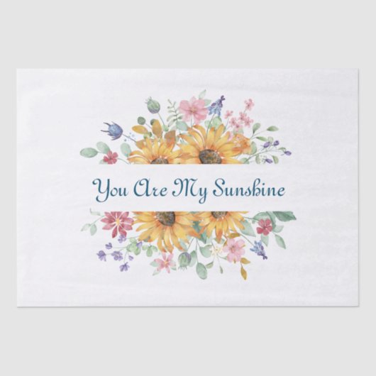 U bent mijn zonneschijn en zonnebloem citaat tissuepapier (Voorkant)