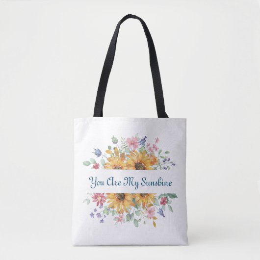 U bent mijn zonneschijn en zonnebloem citaat tote bag (Voorkant)
