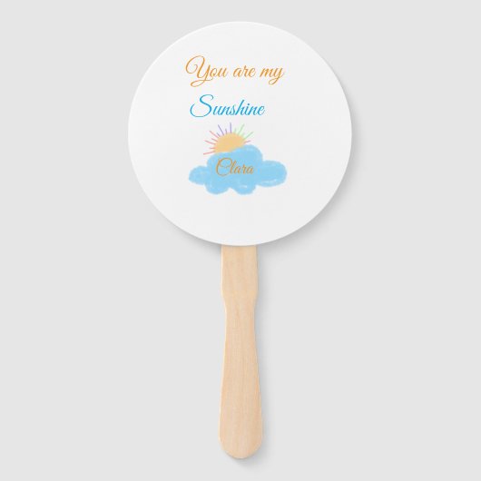 U bent mijn zonneschijn geel oranje zonnestralen b handwaaier (Voorkant)