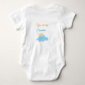 U bent mijn zonneschijn geel oranje zonnestralen b romper (Achterkant)