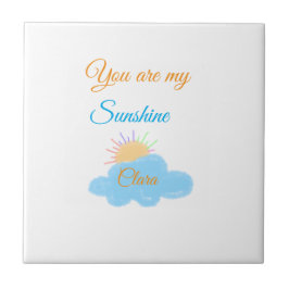 U bent mijn zonneschijn geel oranje zonnestralen b tegeltje