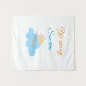 U bent mijn zonneschijn geel oranje zonnestralen b wandkleed (Voorkant (horizontaal))