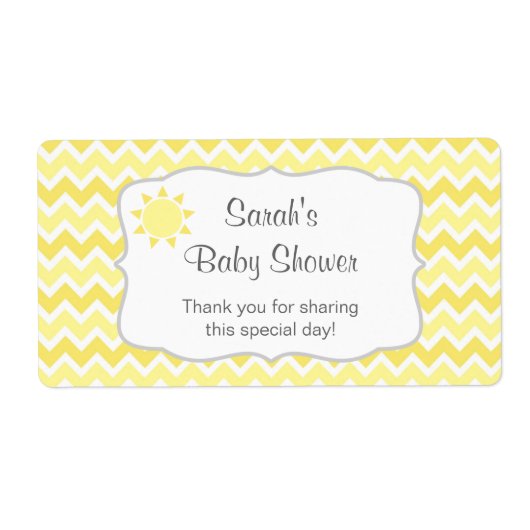 U bent mijn zonneschijn waterfles of gunstigetiket etiket (Voorkant)