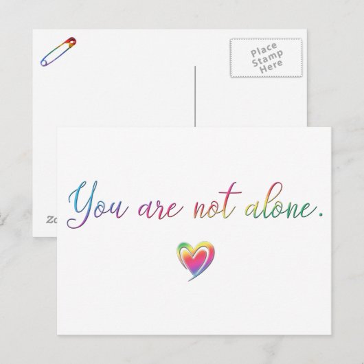 U bent niet alleen een veiligheidspin briefkaart (Voorkant / Achterkant)