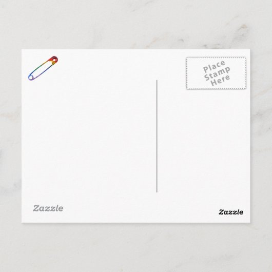 U bent niet alleen een veiligheidspin briefkaart (Achterkant)