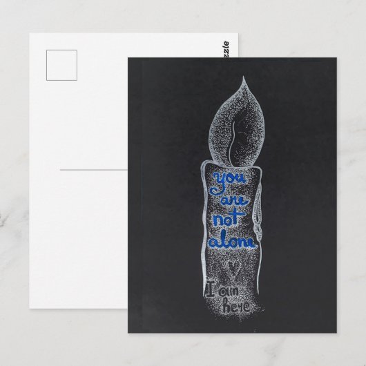 U bent niet alleen kaars compassie vriendelijkheid briefkaart (Voorkant / Achterkant)