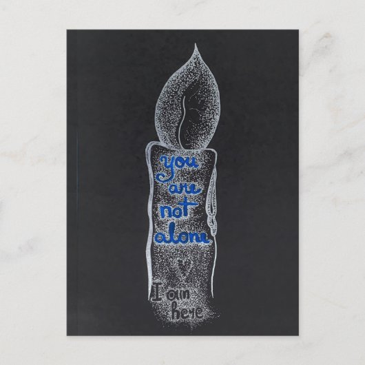 U bent niet alleen kaars compassie vriendelijkheid feestdagenkaart (Voorkant)