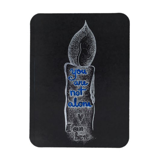 U bent niet alleen kaars compassie vriendelijkheid magneet (Verticaal)