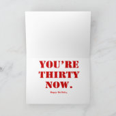 U bent nu 30 (Dertig), de Kaart van de Verjaardag (Binnen)