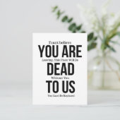 U bent nu dood voor ons, collega FarewelL Briefkaart (Staand voorkant)