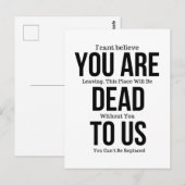 U bent nu dood voor ons, collega FarewelL Briefkaart (Voorkant / Achterkant)