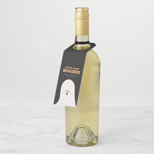 U bent opgeBoost Halloween Cute Ghost Bottle Ta Flessenhanger (Schuin)