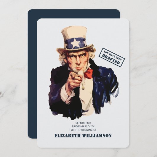 U bent opgesteld! bruidsmeisje kaart (Voorkant / Achterkant)