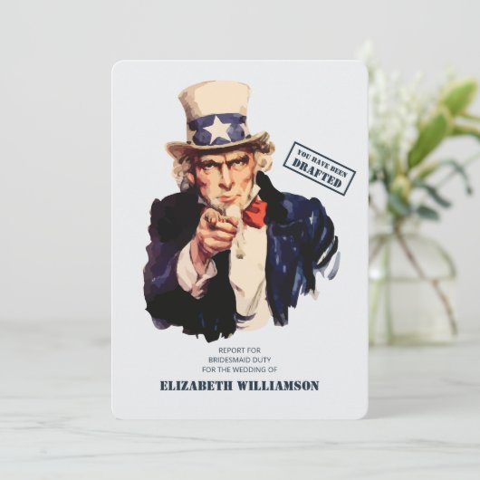 U bent opgesteld! bruidsmeisje kaart (Staand voorkant)