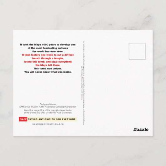 U bent overvallen briefkaart (Guatemala) (Achterkant)