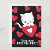 U bent Purfect Kitten Red Heart Pattern Valentijn Feestdagenkaart (Voorkant)