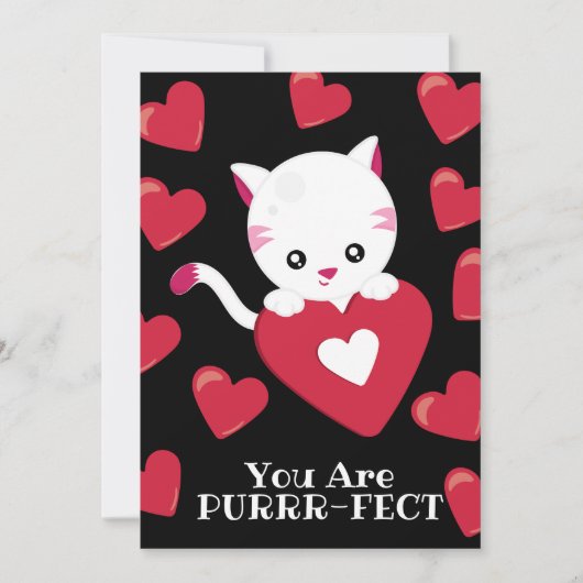 U bent Purfect Kitten Red Heart Pattern Valentijn Feestdagenkaart (Voorkant)