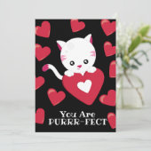 U bent Purfect Kitten Red Heart Pattern Valentijn Feestdagenkaart (Staand voorkant)