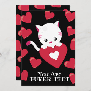 U bent Purfect Kitten Red Heart Pattern Valentijn Feestdagenkaart