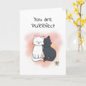 U bent Purrt Cartoon Cats Valentijn Card Kaart (Gele Bloem)