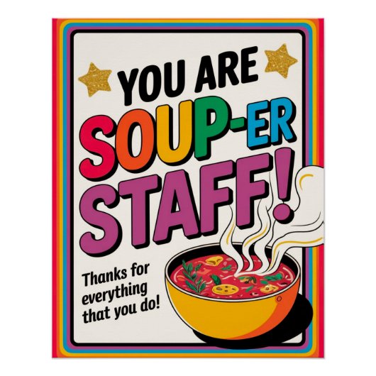 U bent Soup-er personeel Dank u Poster (Voorkant)
