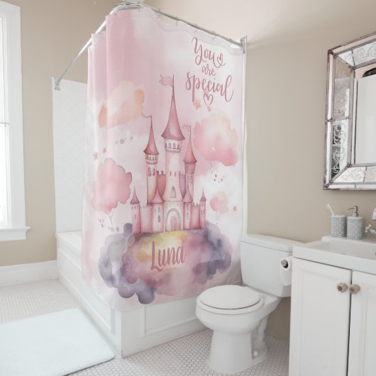 U bent Special Palace Pink Cloud aanpasbaar Douchegordijn (In situ)