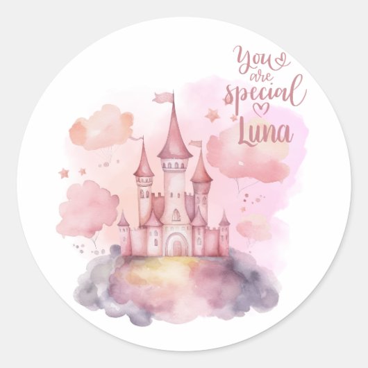 U bent Special Palace Pink Cloud aanpasbaar Ronde Sticker (Voorkant)