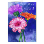 U bent speciale Kaart drie kleurenGerberas (Voorkant)