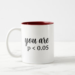 U bent statistisch significant P < 0,05 Tweekleurige Koffiemok