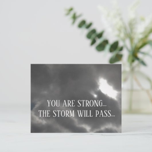 U BENT STERK DAT HET STORM donkere wolken ZAL DOEN Briefkaart (Staand voorkant)