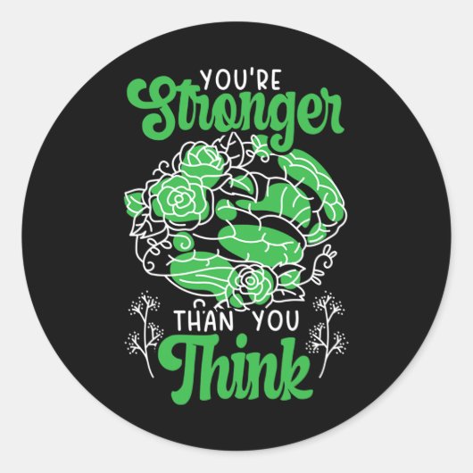 U bent sterker dan u denkt dat u zich bewust bent ronde sticker (Voorkant)
