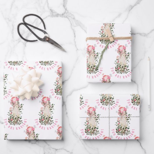 U bent stralend dragerpapier voor het oppakken van inpakpapier vel (Voorkant)