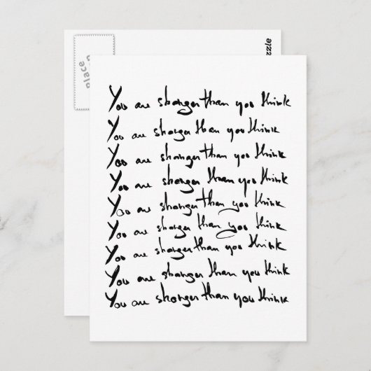 U bent STRONGER dan u denkt! Briefkaart (Voorkant / Achterkant)