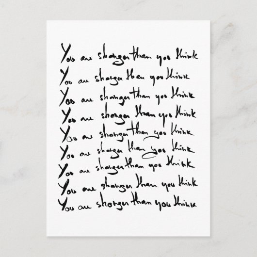 U bent STRONGER dan u denkt! Briefkaart (Voorkant)