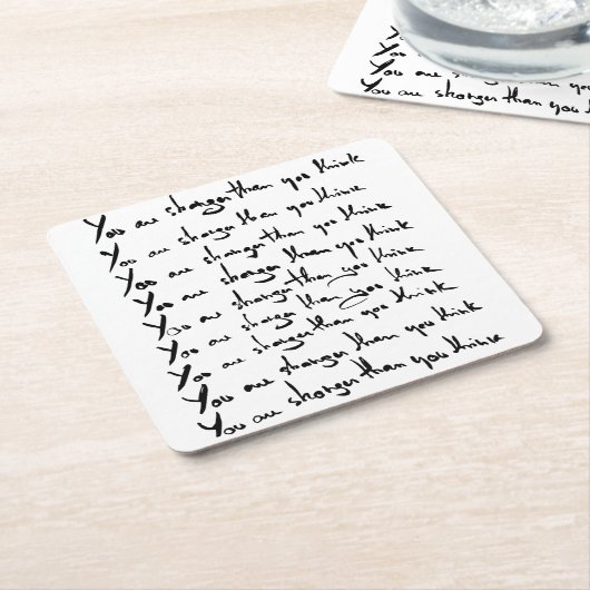 U bent STRONGER dan u denkt! Kartonnen Onderzetters (Schuin)