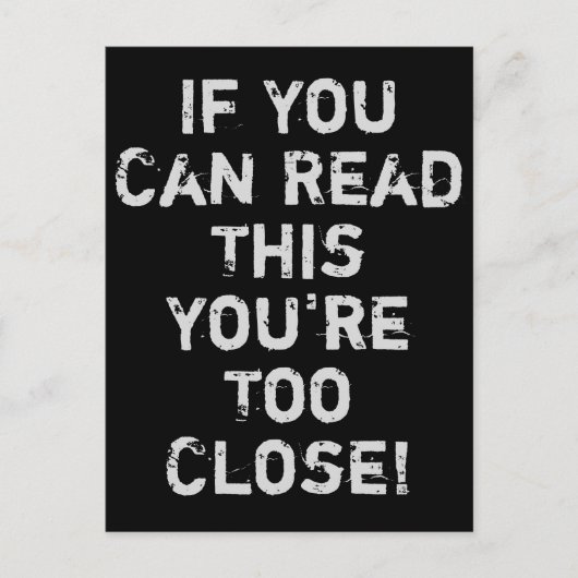 U bent te dicht Briefkaart van het Anti-Sociale Ci (Voorkant)