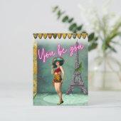 U bent u die de  Pop van vrouwen kracht geeft Briefkaart (Staand voorkant)